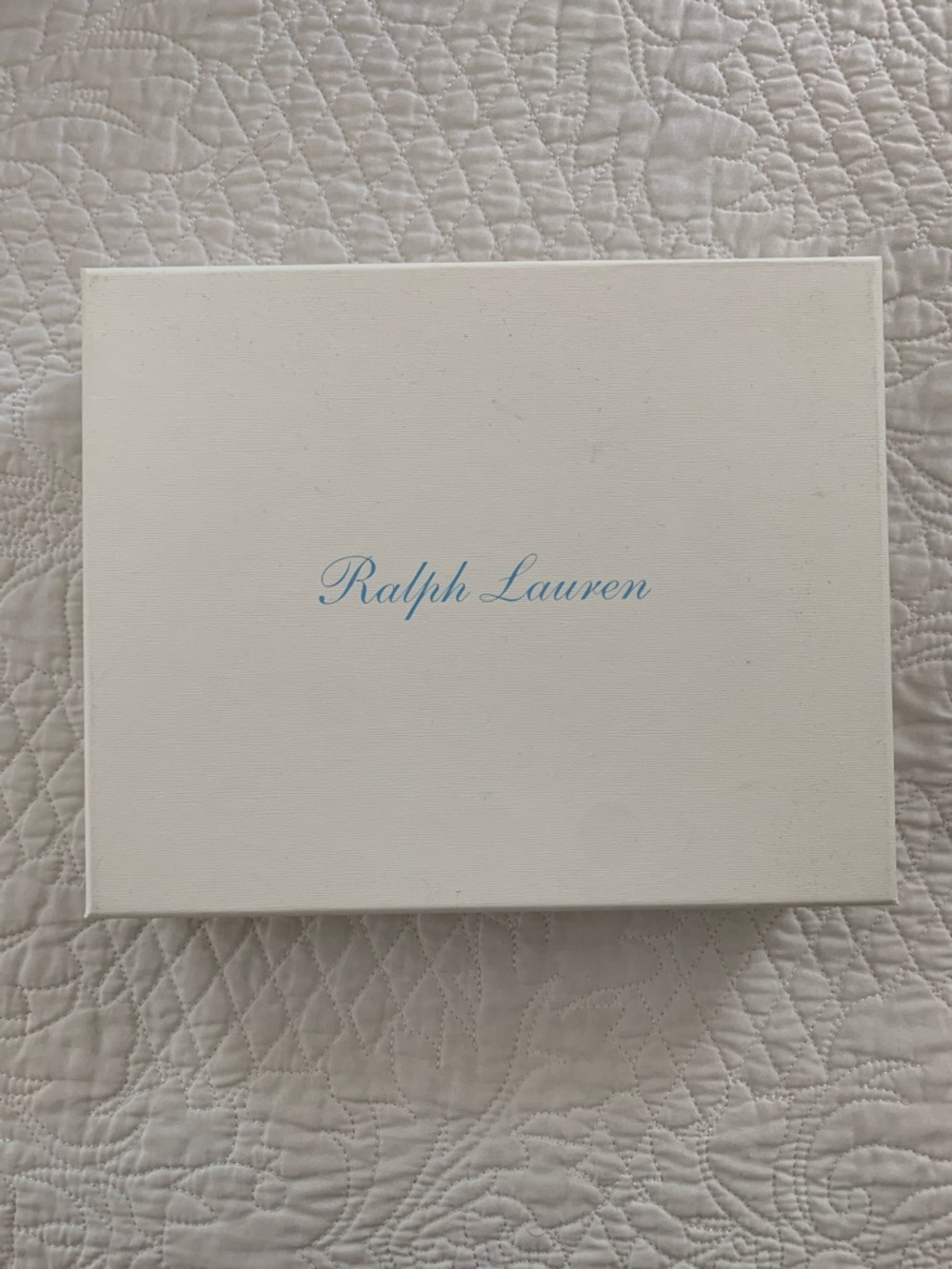 Ralph Lauren White Box with Light Blue Script Logo